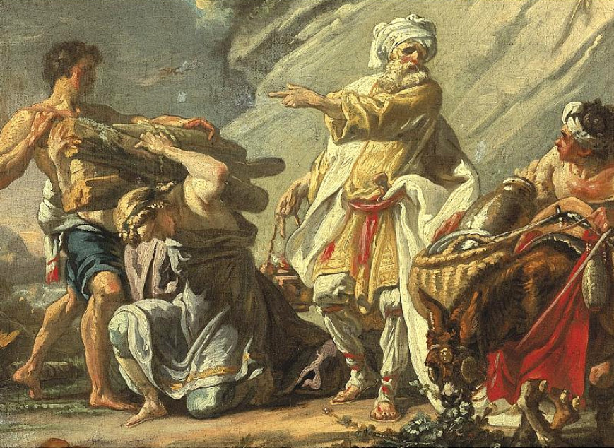 Noah before the Sacrifice, vintage artwork by Joseph Marie Vien, 12x8" (A4) Poster
