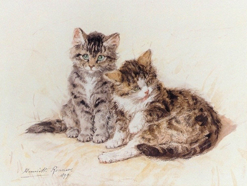 Beautitude, vintage artwork by Henriette Ronner-Knip, A3 (16x12") Poster Print