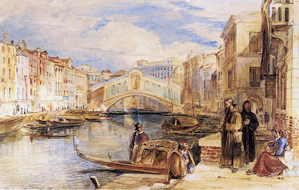 The Rialto Bridge, vintage artwork by John Frederick Lewis, RA, A3 (16x12") Poster Print