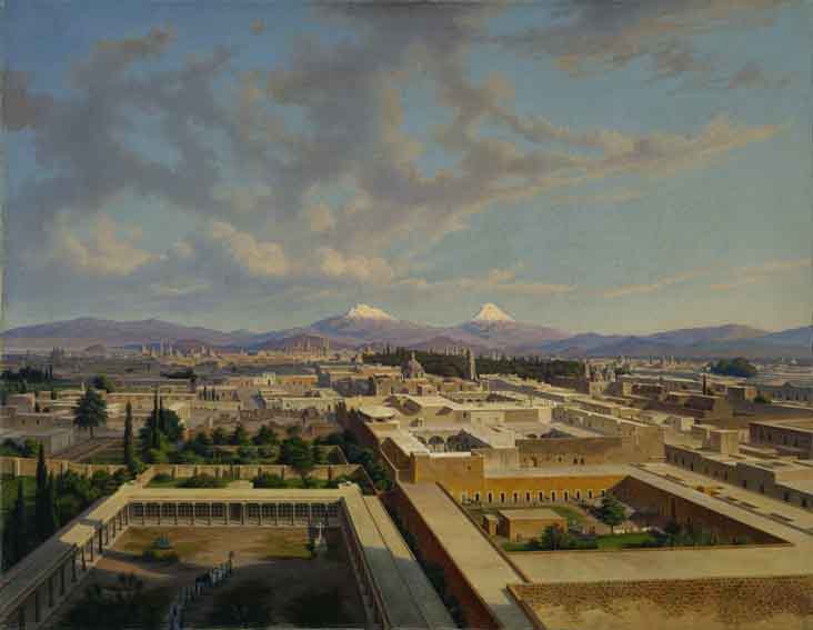 Mexico City, vintage artwork by Hubert Sattler, A3 (16x12") Poster Print