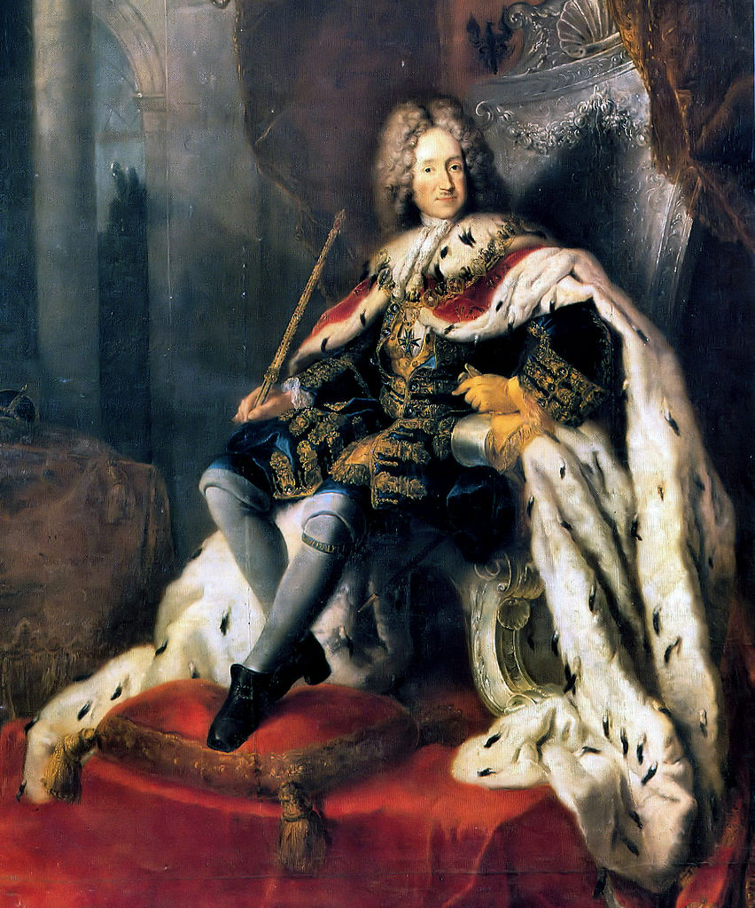 Portrait of Frederick I of Prussia, vintage artwork by Antoine Pesne, 12x8" (A4) Poster