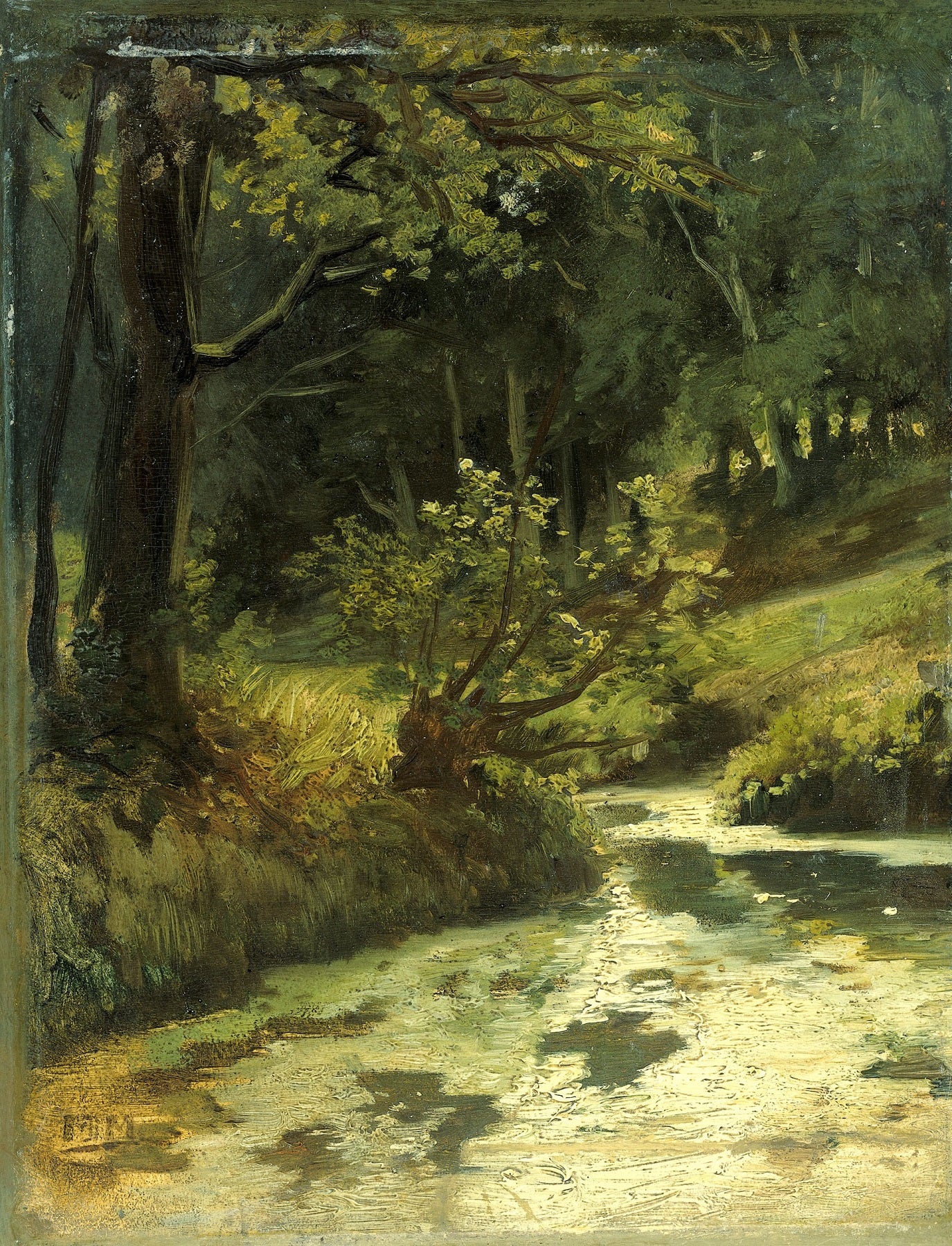 Brook in the Woods near Oosterbeek, vintage artwork by Matthijs Maris, 12x8" (A4) Poster