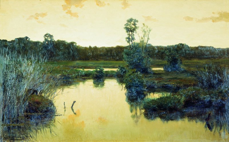 Backwater, vintage artwork by Efim Efimovich Volkov, 12x8" (A4) Poster