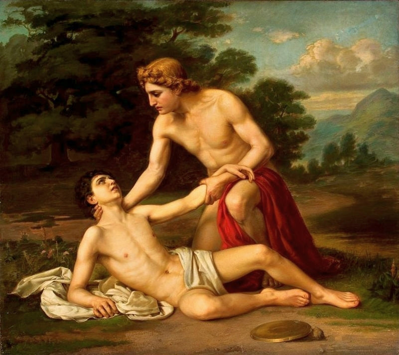 The Death of Hyacinth, vintage artwork by Alexander Kiselev, 12x8" (A4) Poster