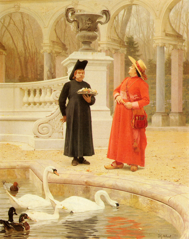 A Plate of Cakes, vintage artwork by Jehan-Georges Vibert, 12x8" (A4) Poster