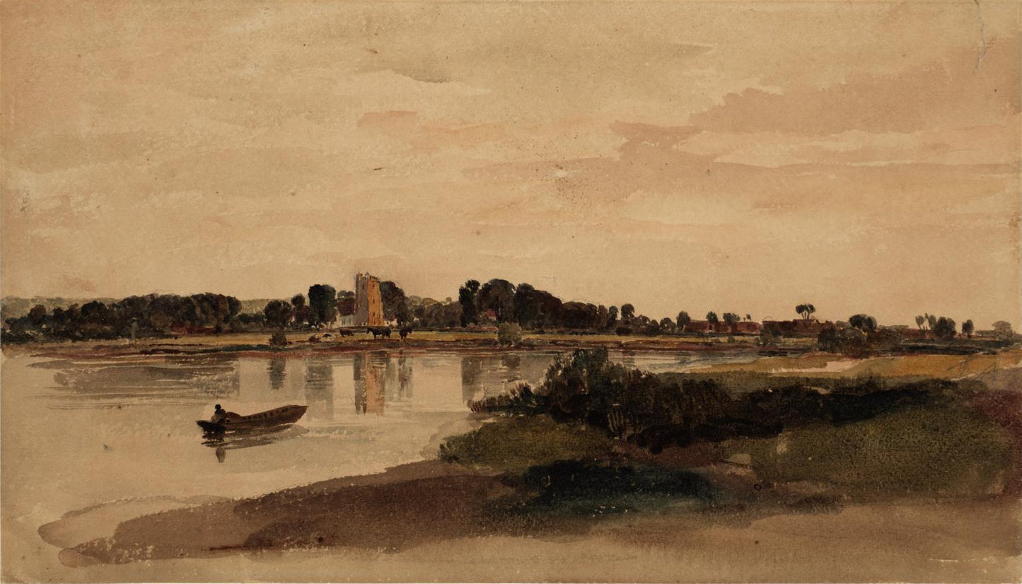 Bray on Thames (sketch), vintage artwork by Peter de Wint, 12x8" (A4) Poster