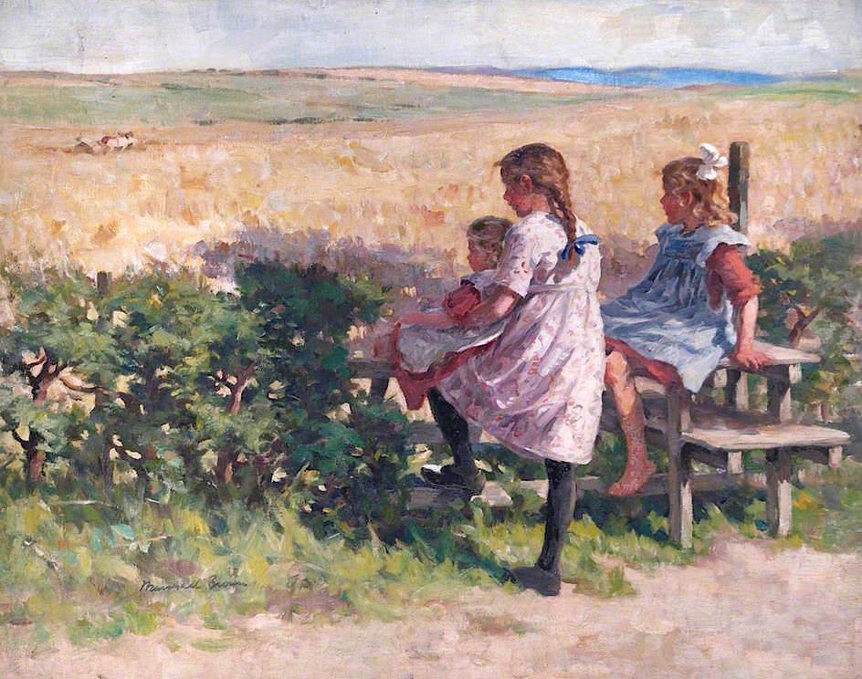 Cottar's Bairns, vintage artwork by William Marshall Brown, R.S.A. R.S.W., 12x8" (A4) Poster