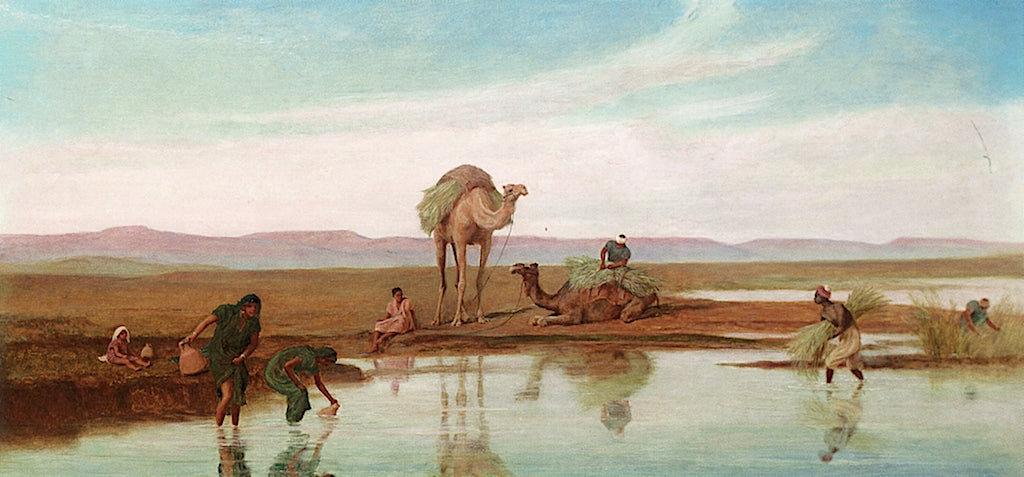 Cutting Rushes by the Nile, vintage artwork by Frederick Goodall, A3 (16x12") Poster Print