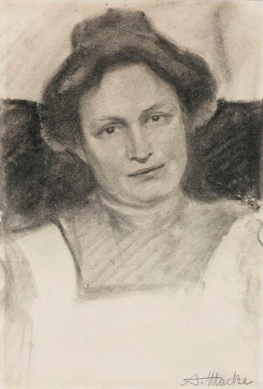 Portrait of Liese Schmidtbonn, vintage artwork by August Macke, 12x8" (A4) Poster