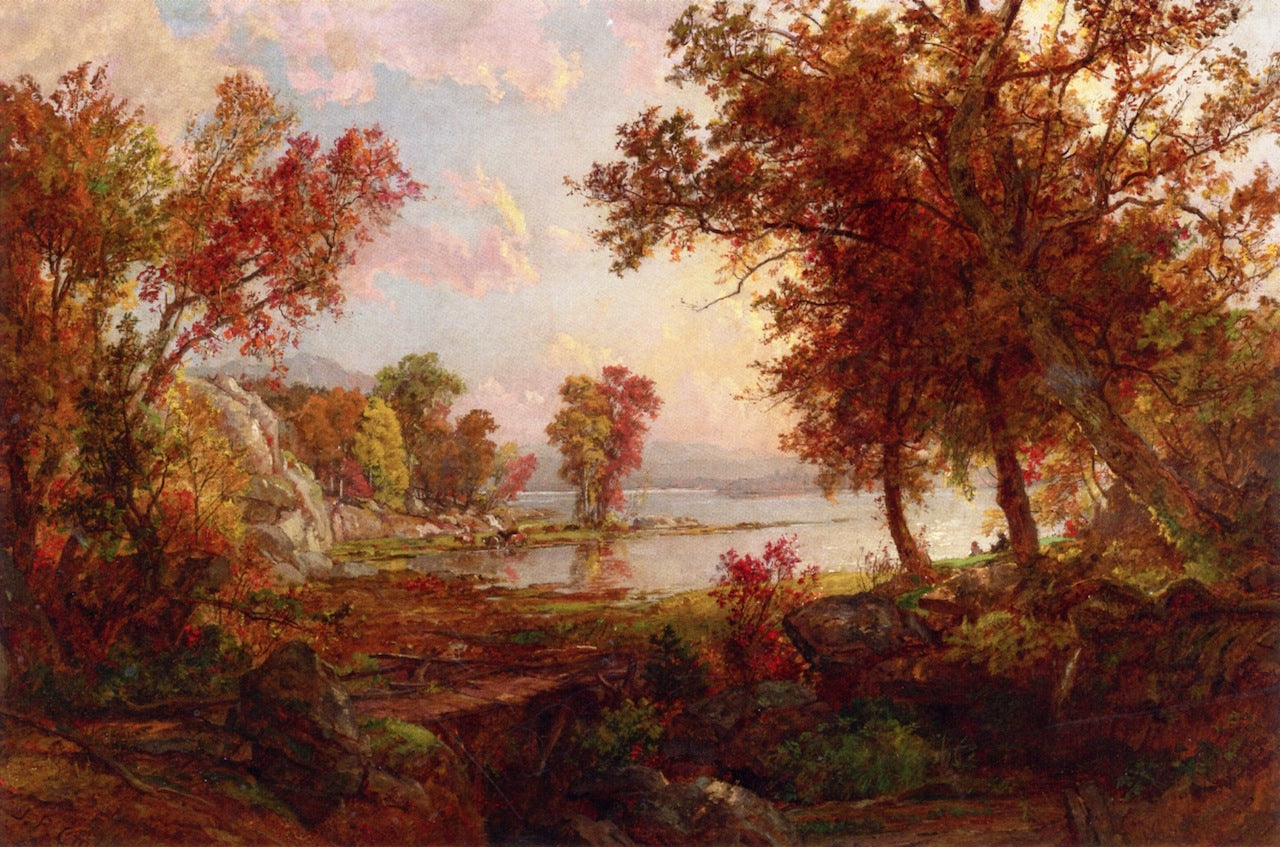 Autumn Scenery, vintage artwork by Jasper Francis Cropsey, 12x8" (A4) Poster