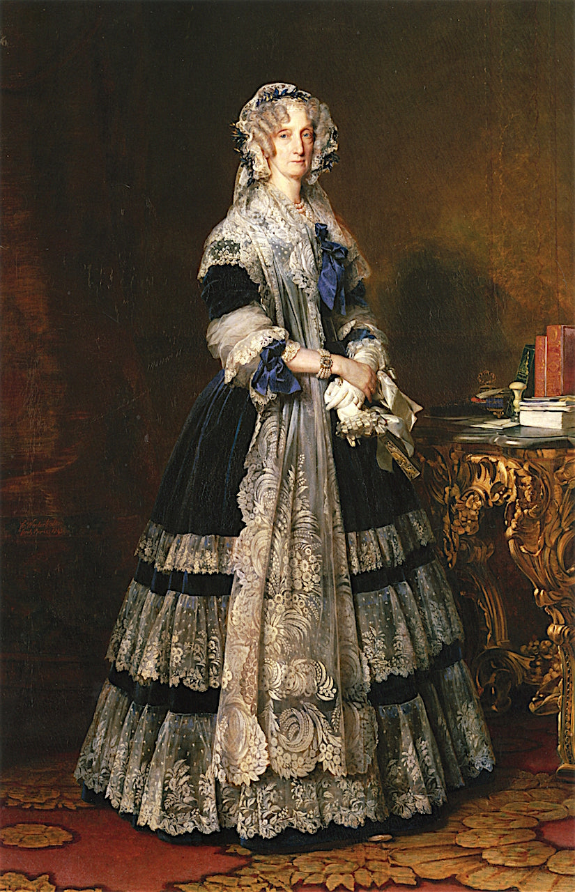 Marie-Amelie de Bourbon Two Sicilies, Queen of the French, vintage artwork by Franz Xavier Winterhalter, A3 (16x12") Poster Print