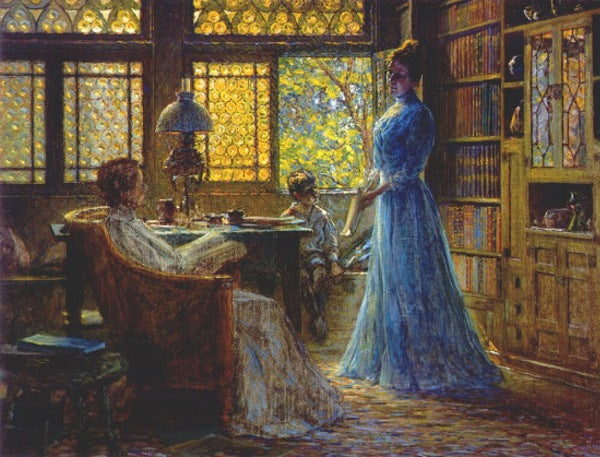Library at the Hermitage by John Ottis Adams,A3(16x12")Poster
