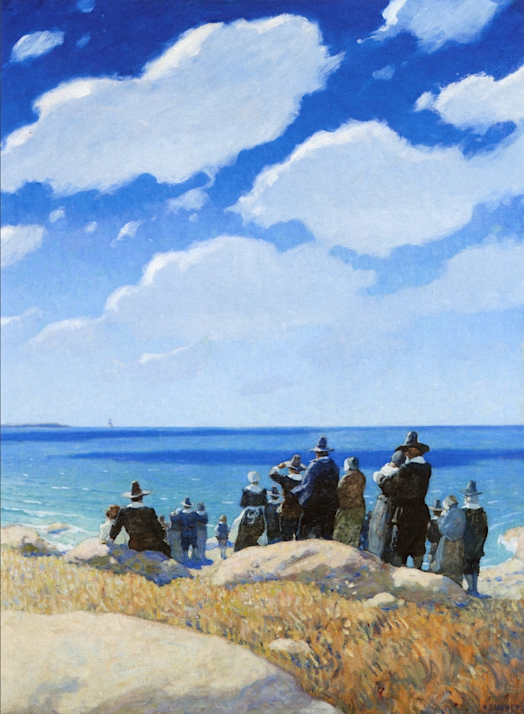 he Departure of the Mayflower by Newell Convers (N.C.) Wyeth,16x12(A3) Poster