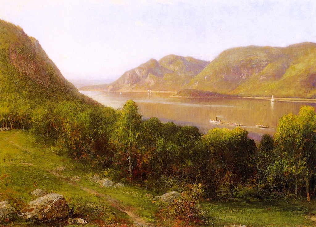 The Hudson River at West Point, vintage artwork by Henry A. Ferguson, 12x8" (A4) Poster