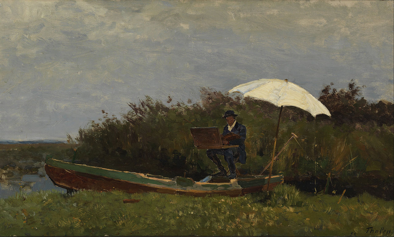 Painter Gabriël Working in a Boat by Willem Bastiaan Tholen,A3(16x12")Poster