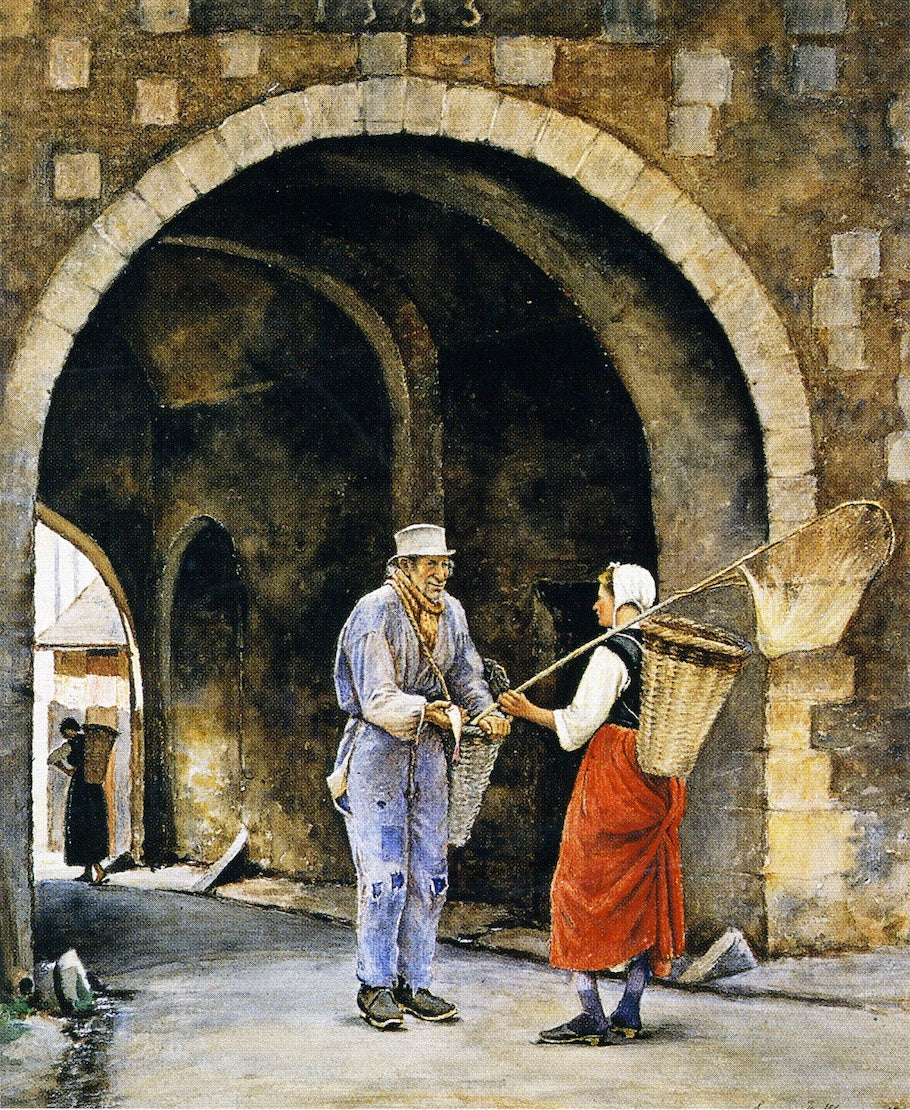 The Fish Peddler, vintage artwork by Edgar Melville Ward, 12x8" (A4) Poster