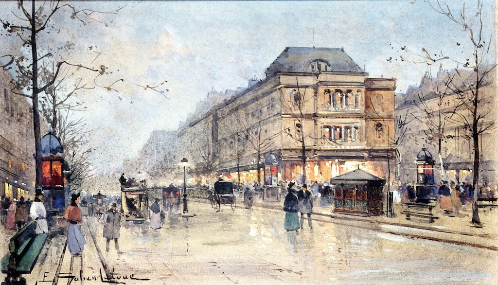 View of the Grands Boulevards by Eugene Galien-Laloue,A3(16x12")Poster