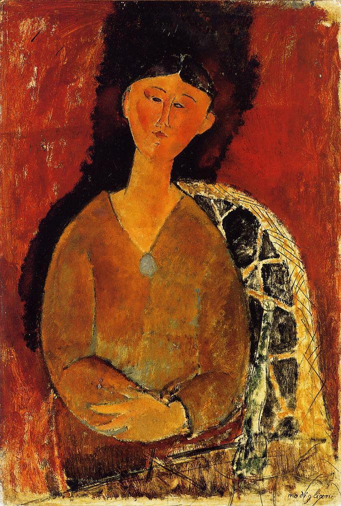 Beatrice Hastings, Seated, vintage artwork by Amedeo Modigliani, 12x8" (A4) Poster