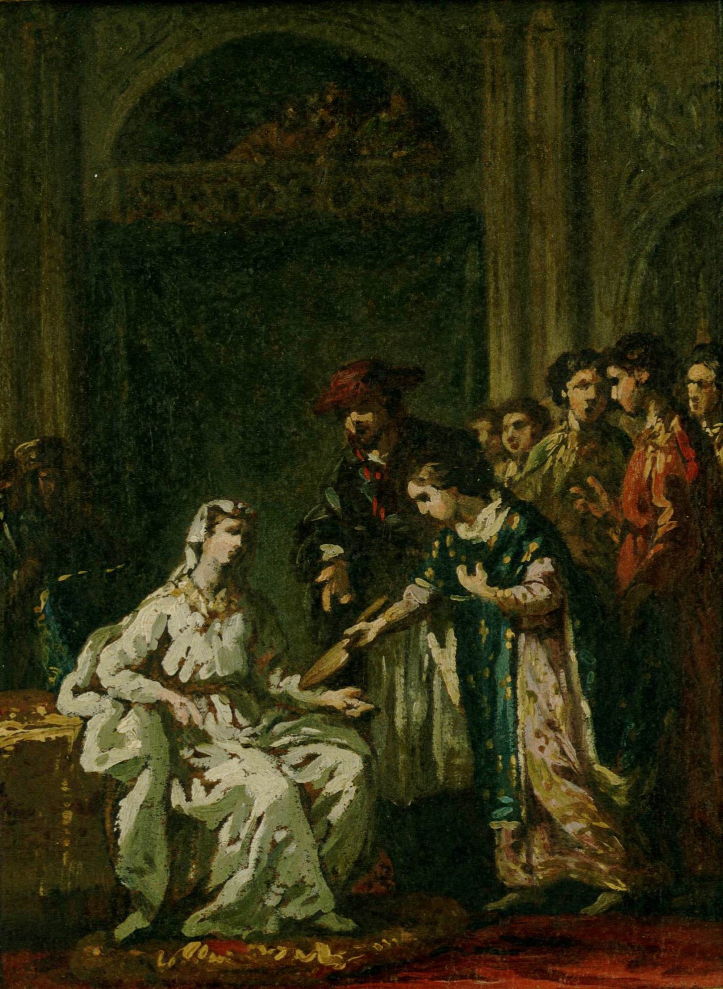 St Louis Giving Regency to Blanche of Castille, vintage artwork by Joseph Marie Vien, 12x8" (A4) Poster