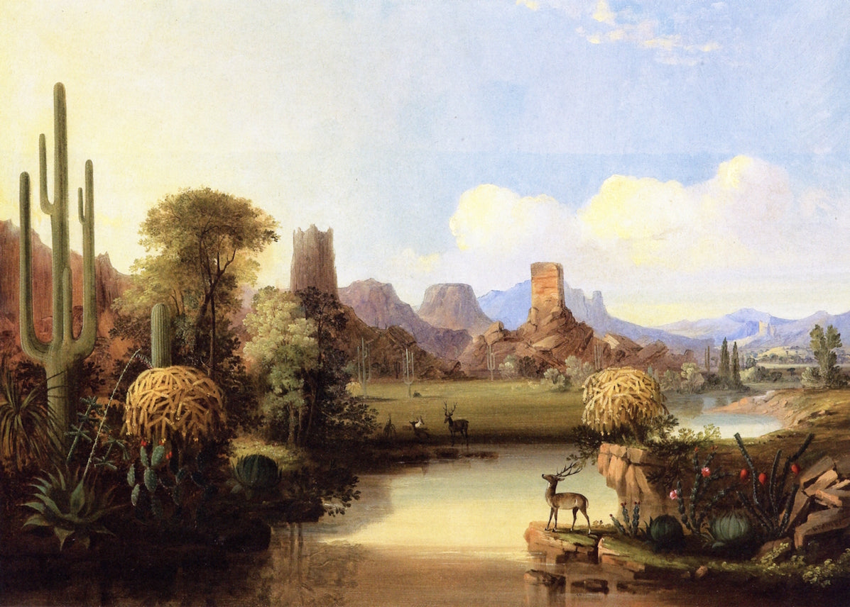 Chain of Spires along the Gila, vintage artwork by John Mix Stanley, A3 (16x12") Poster Print