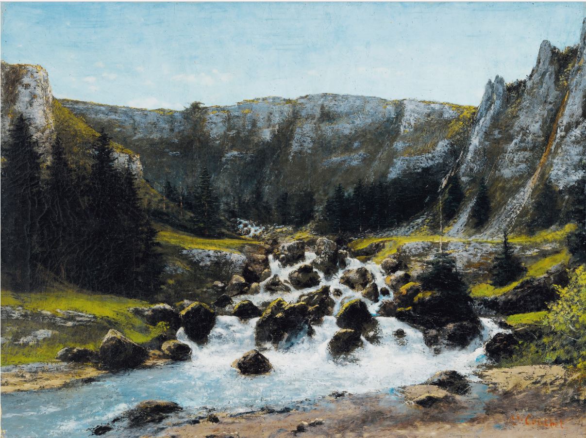 Mountain River, vintage artwork by Cherubino Pata, 12x8" (A4) Poster