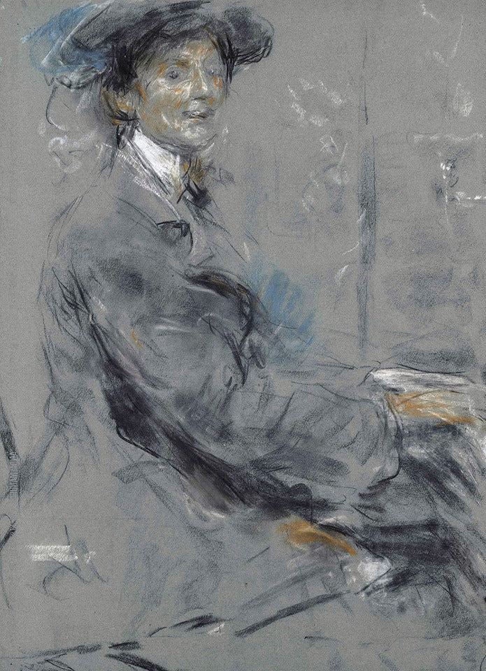 Portrait of Dame Ethel Smyth, vintage artwork by Ambrose McEvoy, 12x8" (A4) Poster