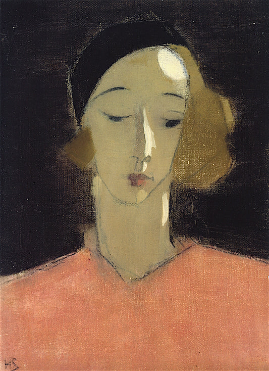 Girl in Beret, vintage artwork by Helene Schjerfbeck, 12x8" (A4) Poster