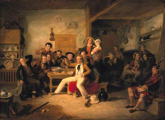 The Celebration of the Birthday of James Hogg, Poet (1770-1835), vintage artwork by Sir William Allan, 12x8" (A4) Poster