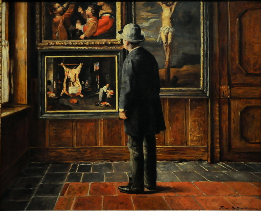 The Picture Lover, vintage artwork by Henri de Braekeleer, 12x8" (A4) Poster