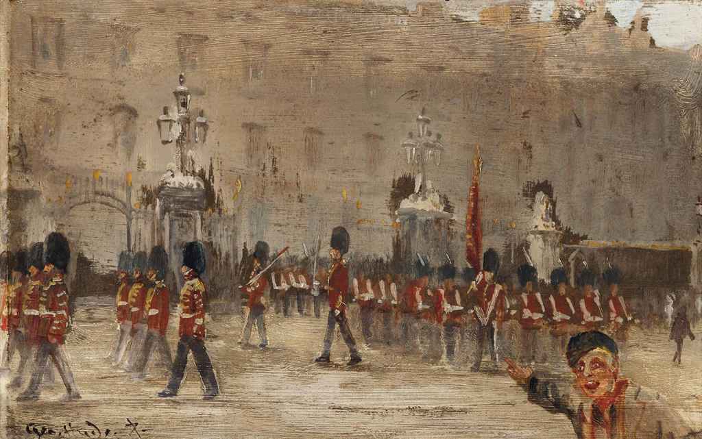 the Guard, Buckingham Palace, London by George Hyde Pownall,16x12(A3) Poster
