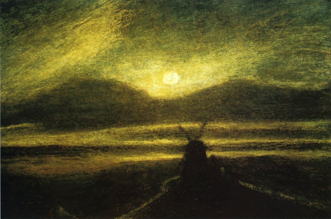 The Old Mill by  Moonlight, vintage artwork by Albert Pinkham Ryder, 12x8" (A4) Poster