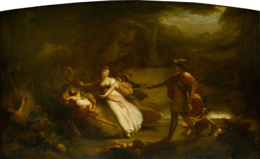 Scene from William Shakespeare's 'A Midsummer Night's Dream' Act II, vintage artwork by Henry Howard, 12x8" (A4) Poster