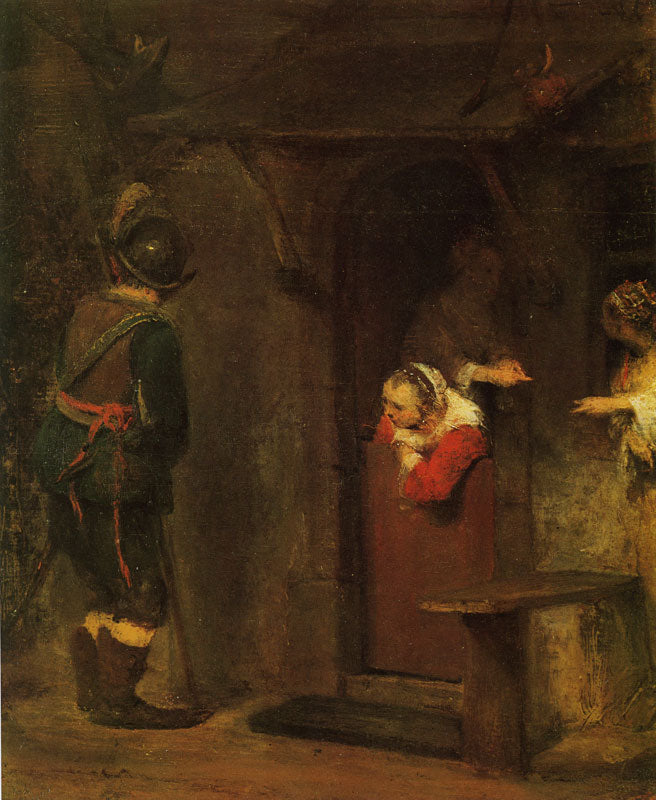 The Peeing Soldier, vintage artwork by Aert de Gelder, 12x8" (A4) Poster