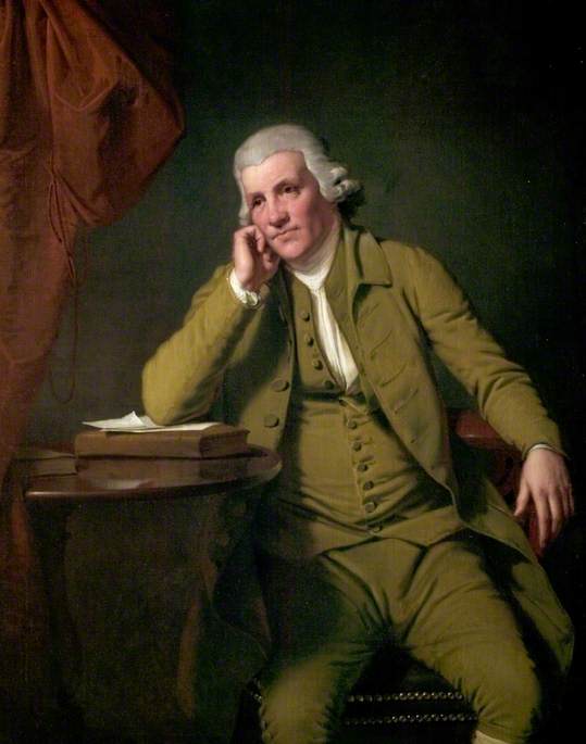 Jedediah Strutt, vintage artwork by Joseph Wright of Derby , 12x8" (A4) Poster