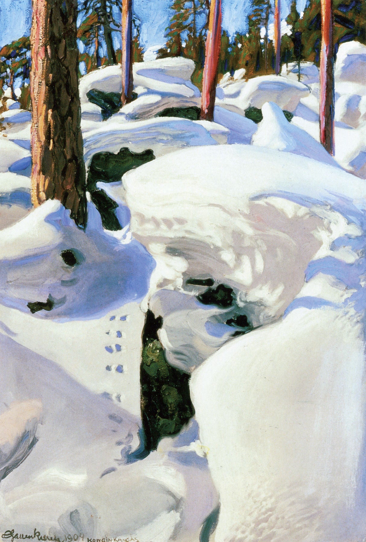 The Lair of the Lynx, vintage artwork by Akseli Gallen-Kallela, 12x8" (A4) Poster