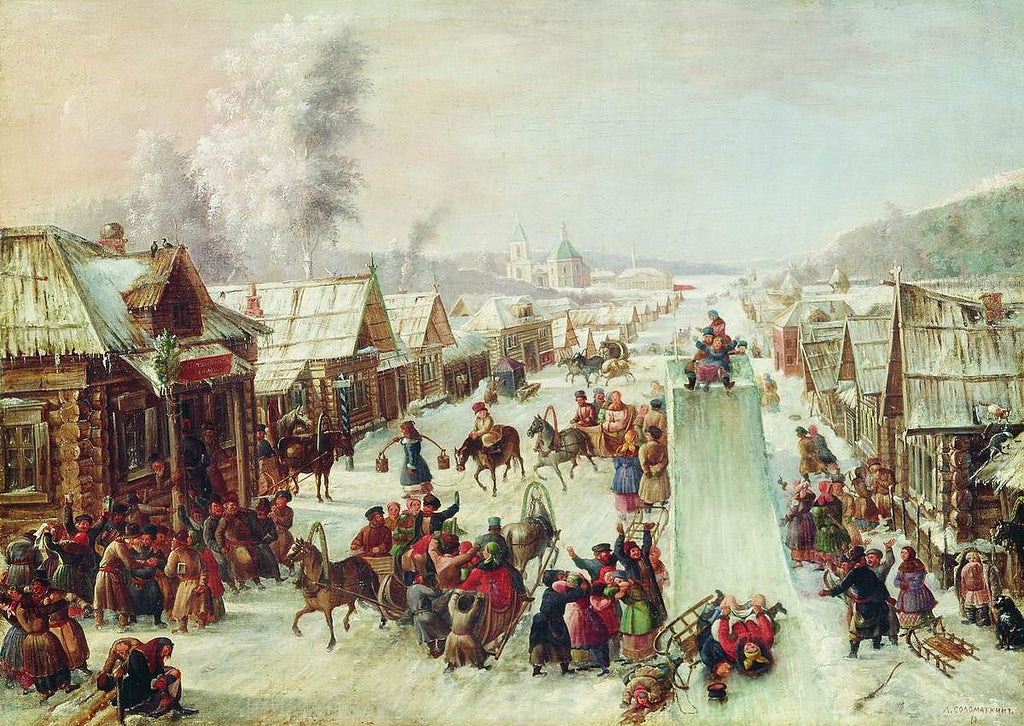 Maslenitsa, vintage artwork by Leonid Solomatkin, 12x8" (A4) Poster
