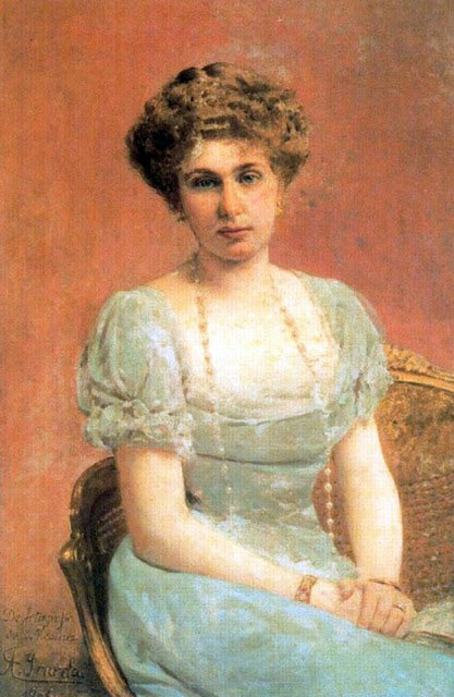 rait of Queen Victoria Eugenia by Alejandro Irureta y Artola,A3(16x12")Poster