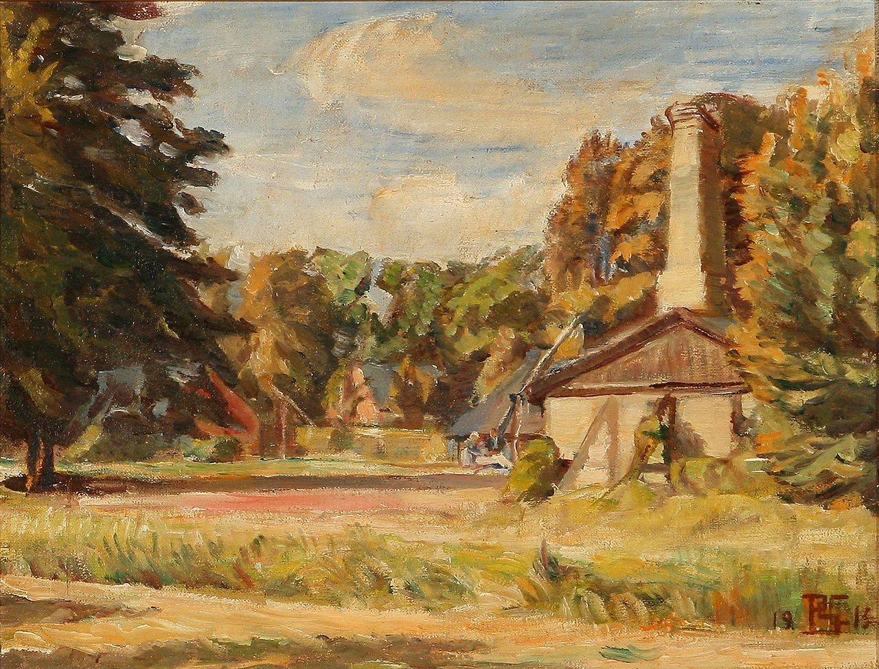 The Smiths House in Dyrnæs, Denmark, vintage artwork by Poul S Christiansen, 12x8" (A4) Poster