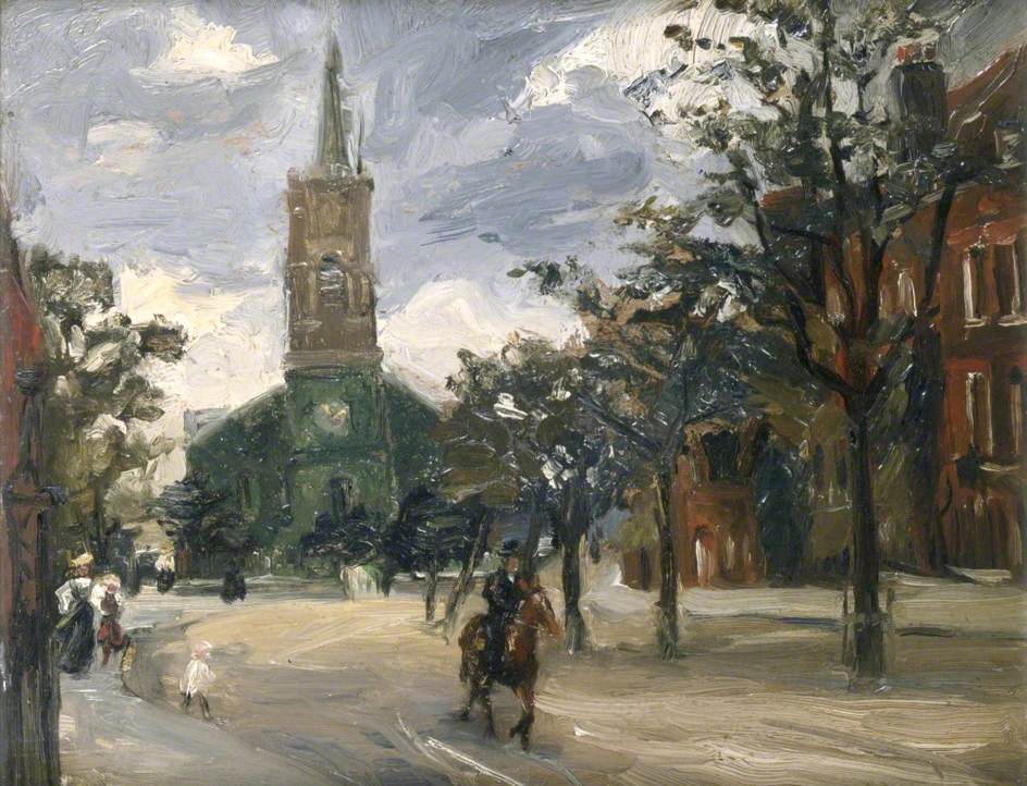 hurch of St John, Hampstead, London by Sir John Lavery, R.A.,A3(16x12")Poster