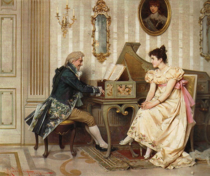 The serenade, vintage artwork by Adriano Cecchi, 12x8" (A4) Poster