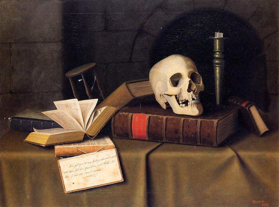 Momento Mori,, vintage artwork by William Michael Harnett, 12x8" (A4) Poster