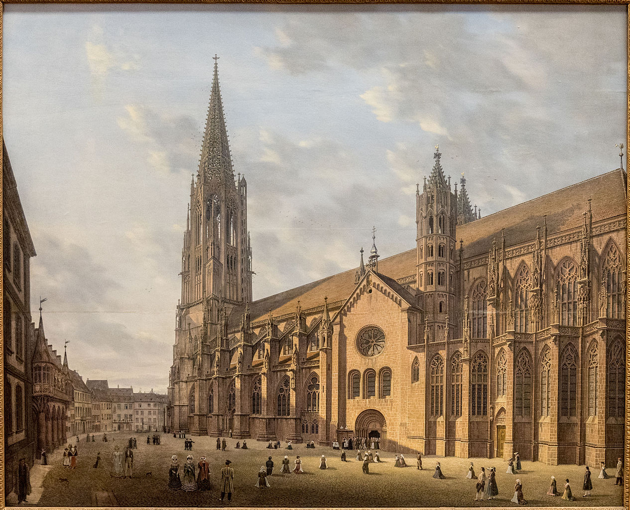 The Freiburg Cathedral, vintage artwork by Domenico Quaglio the Younger, 12x8" (A4) Poster