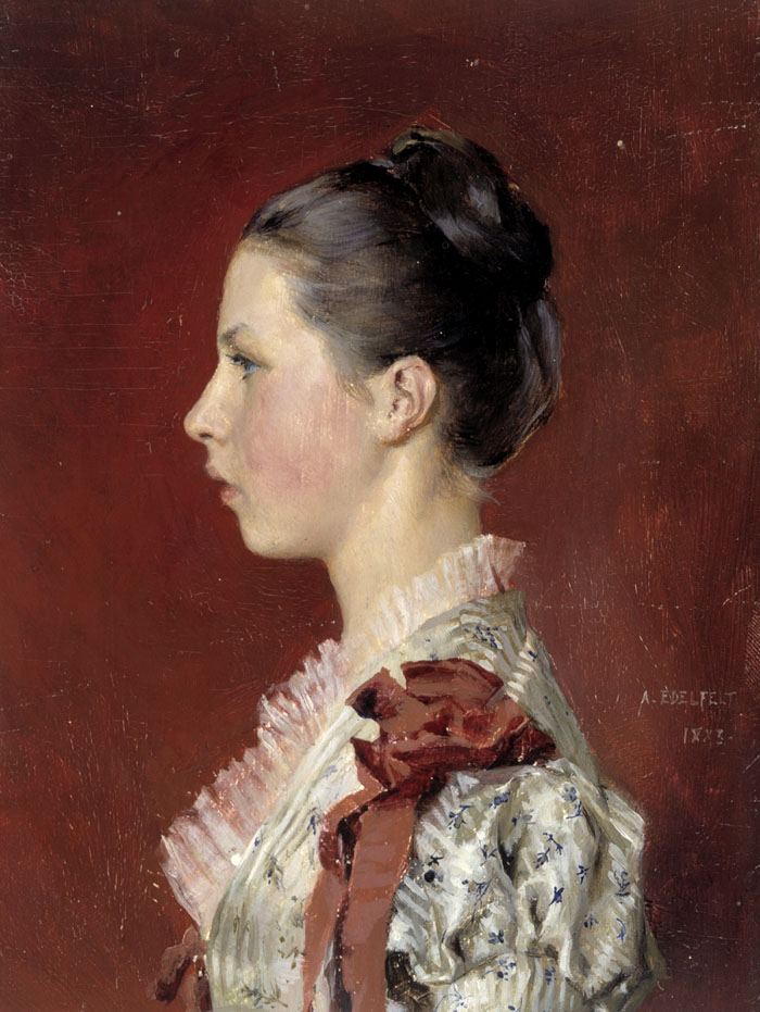 Annie Edelfelt. The Painter's Youngest Siste, vintage artwork by Albert Edelfelt, 12x8" (A4) Poster