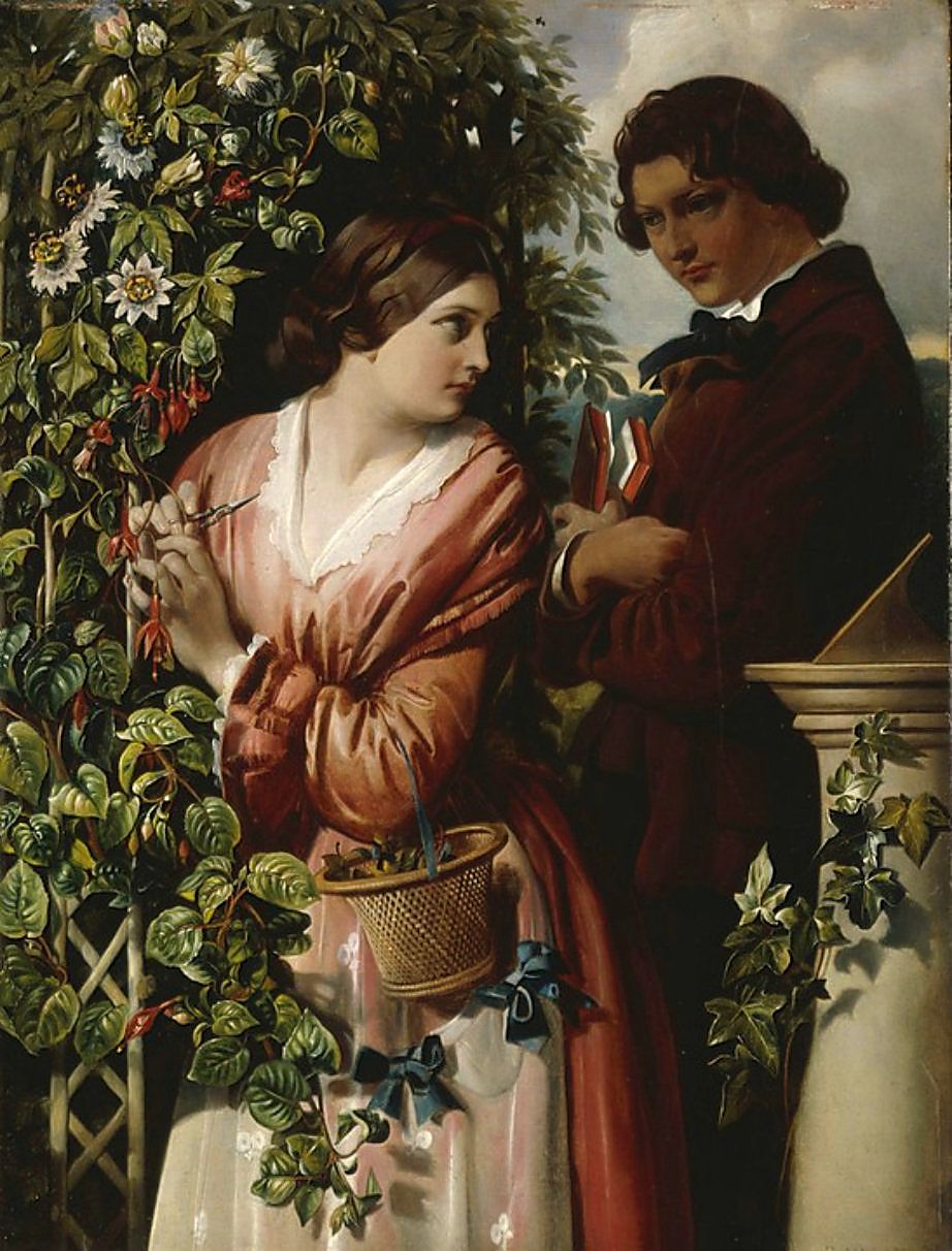 A Bower with Passion Flowers, vintage artwork by Daniel Maclise, R.A., A3 (16x12") Poster Print