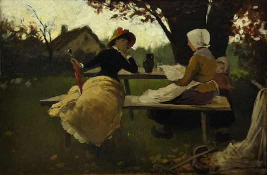 Scene in Brittany, vintage artwork by Jakub Schikaneder, 12x8" (A4) Poster