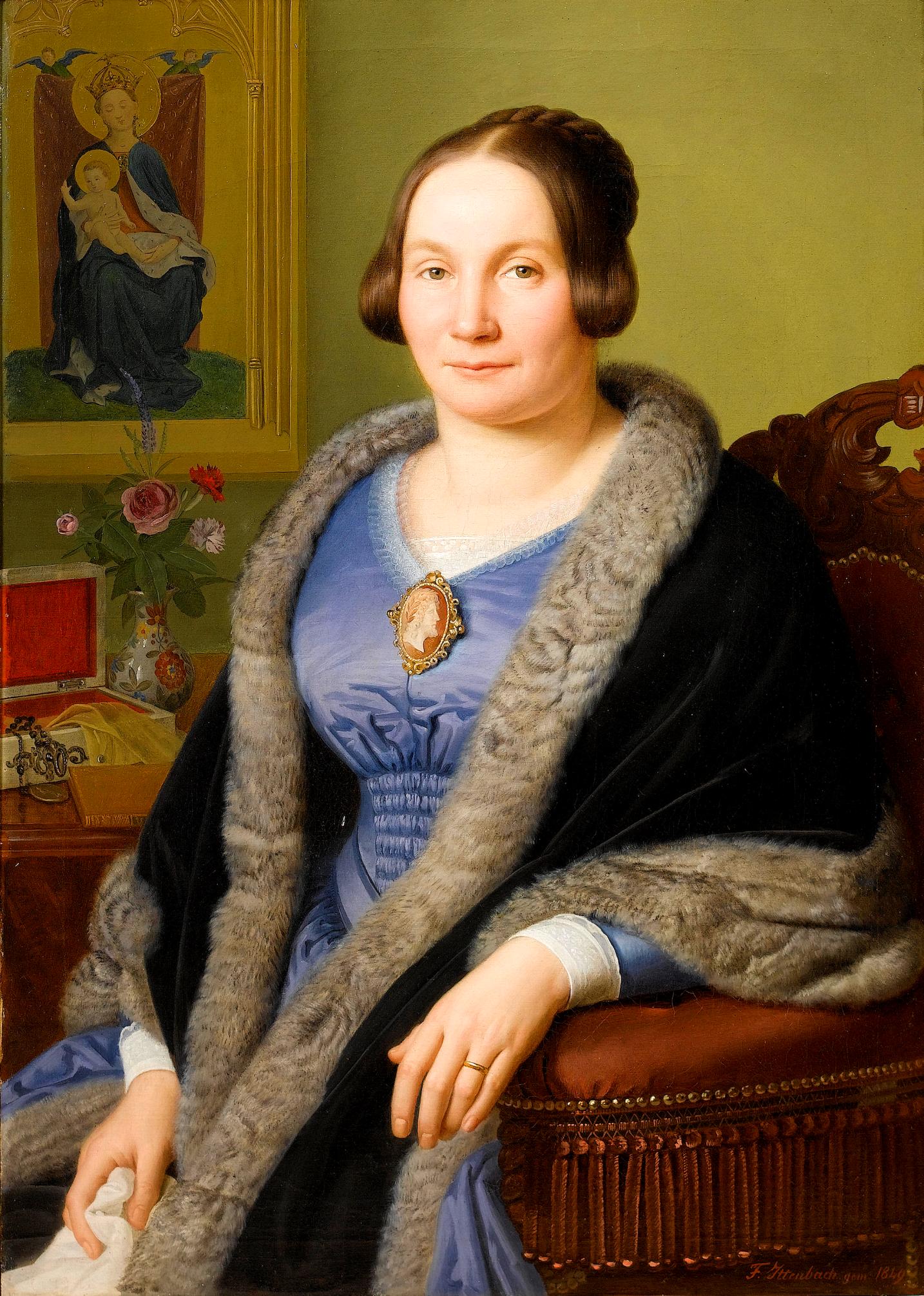 Portrait of Margarete von Soist, vintage artwork by Franz Ittenbach, A3 (16x12") Poster Print