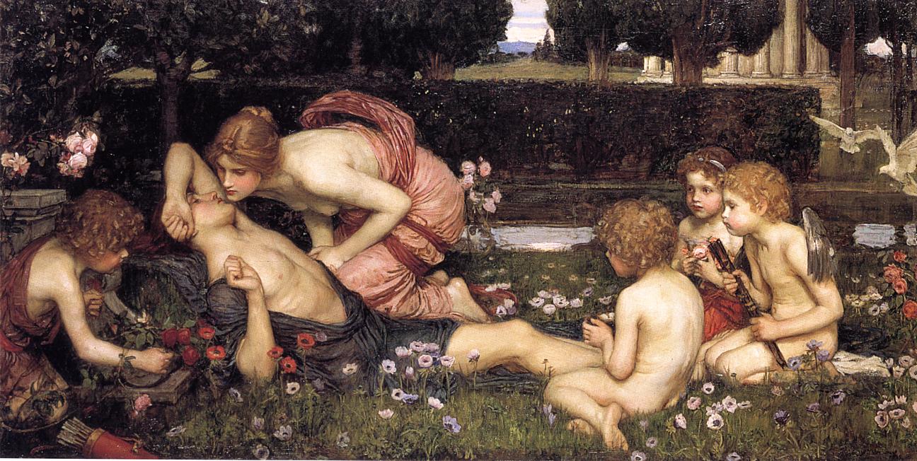 The Awakening of Adonis, vintage artwork by John William Waterhouse, 12x8" (A4) Poster