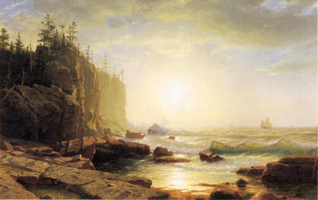 Iron-Bound, Coast of Main, vintage artwork by William Stanley Haseltine, 12x8" (A4) Poster