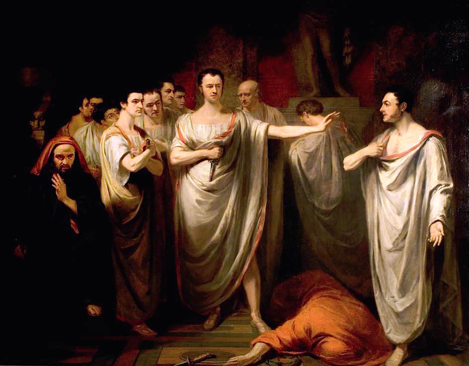 'Julius Caesar', Act III, Scene 2, the Murder Scene, vintage artwork by George Clint, 12x8" (A4) Poster
