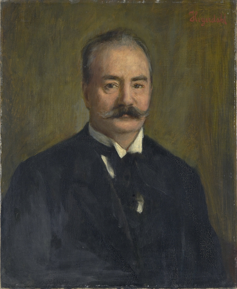 Portrait of Johan Svendsen, vintage artwork by Hans Heyerdahl, 12x8" (A4) Poster